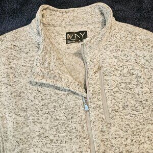MNY Mark New York Women's Sweater Jacket Knitted Fleece Full Zip Gray Size XL